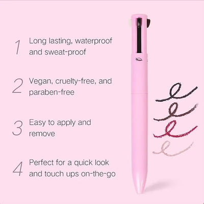 4In1 Makeup Pen Multi-effect Eye liner Eyebrow Pencil Waterproof Drawing Eye Brow Long Lasting Eyebrow Pen Lip Liner Highlighter