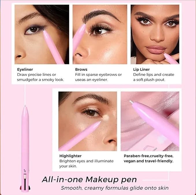 4In1 Makeup Pen Multi-effect Eye liner Eyebrow Pencil Waterproof Drawing Eye Brow Long Lasting Eyebrow Pen Lip Liner Highlighter