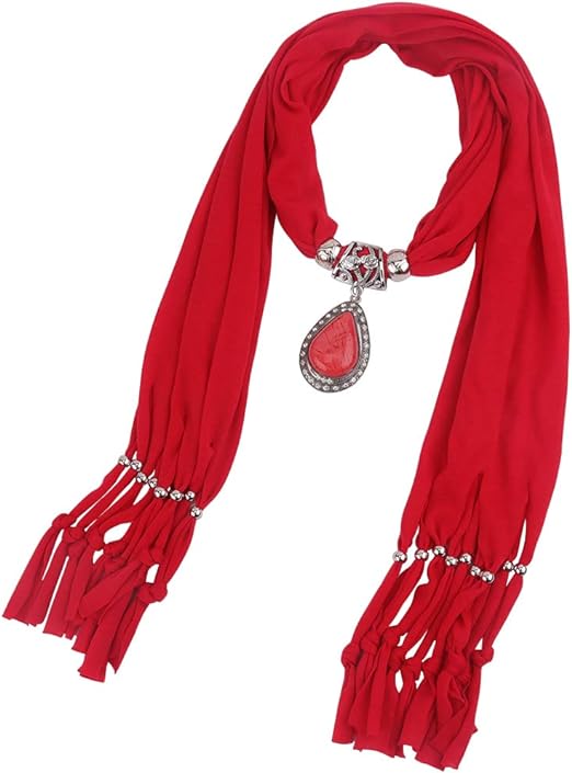 Women Scarf with Necklace Jewellery - Dubai Marts